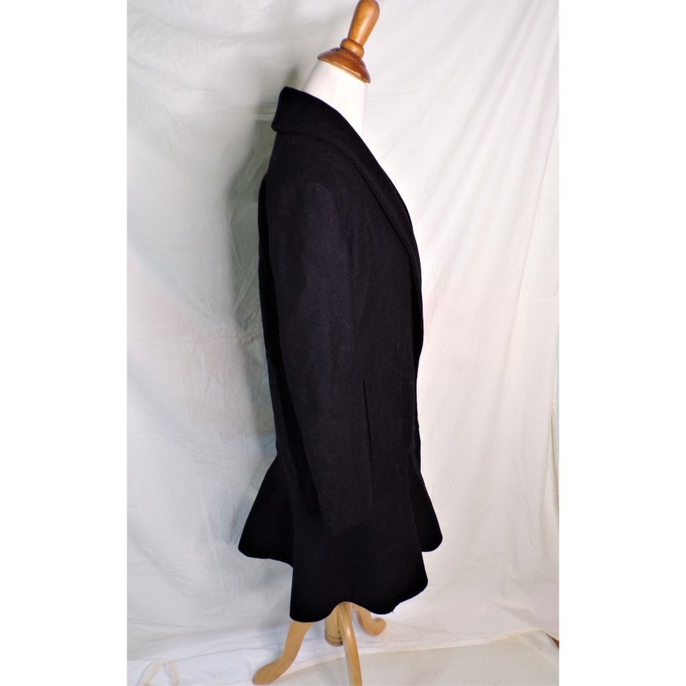 ๐ ALLSAINTS Grace Coat Italian Wool Ruffle Black X-Small - Picture 11 of 13